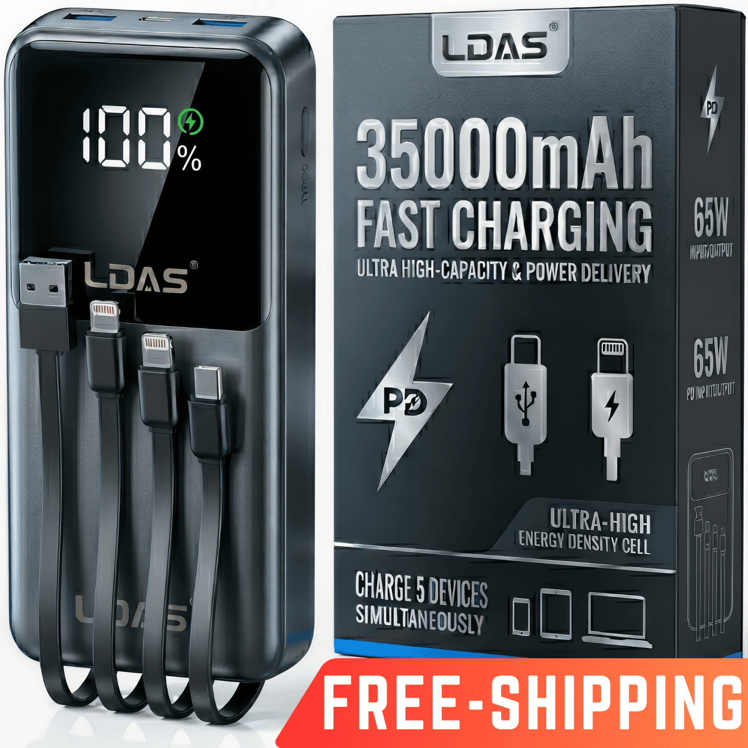 35,000mAh Fast-Charge Power Bank